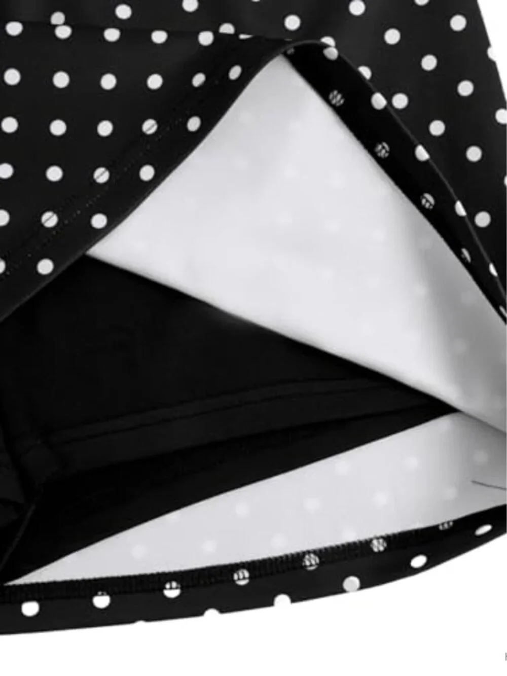 Y2K Polka Dot Low Rise Mini Skirt with Shorts - Black Bodycon Elastic Waist